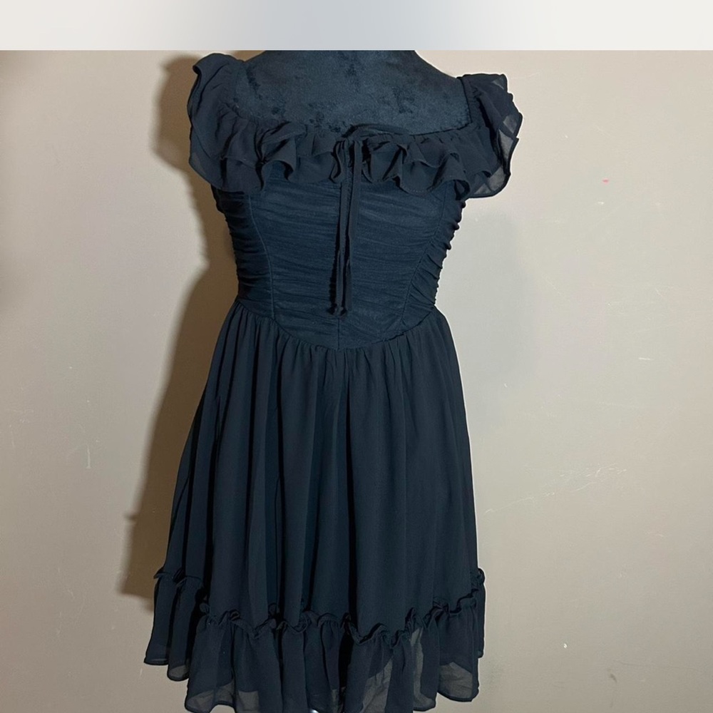 Chic Black Ruffle Mini Dress